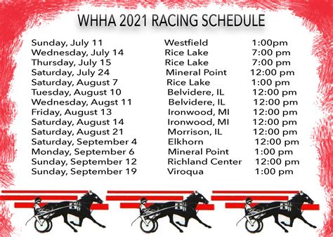 wisconsin harness racing schedule.